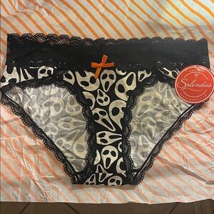 Splendies Black and White Lace Trim Panties